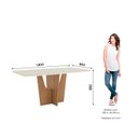 Ver imagem 3 de Mesa de Jantar com Tampo Mdf com Vidro Canto Arredondado 180 Cm Vértice