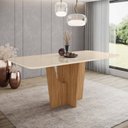 Ver imagem 1 de Mesa de Jantar com Tampo Mdf com Vidro Canto Arredondado 180 Cm Vértice