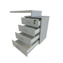 Ver imagem 7 de Escrivaninha Mesa Escritório e Home Office com 4 Gavetas 112cm MDF Cinza