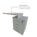Ver mais imagens de Escrivaninha Mesa Escritório e Home Office com 4 Gavetas 112cm MDF Cinza