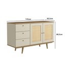 Ver imagem 4 de Balcão Buffet P/ Sala 135cm C/ 2 Portas e 3 Gavetas 100% Mdf Cor:louro com Luna