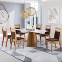 Ver imagem 1 de Mesa de Jantar Retangular Griss 1,60x80 com 6 Cadeiras Sicilia