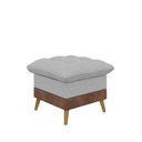 Ver imagem 6 de Poltrona Reclinável com Puff York de Linho com detalhe em Courino - Just Time