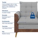 Ver imagem 7 de Poltrona Reclinável com Puff York de Linho com detalhe em Courino - Just Time