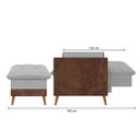 Ver imagem 3 de Poltrona Reclinável com Puff York de Linho com detalhe em Courino - Just Time