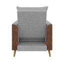 Ver imagem 5 de Poltrona Reclinável com Puff York de Linho com detalhe em Courino - Just Time