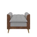 Ver mais imagens de Poltrona Reclinável com Puff York de Linho com detalhe em Courino - Just Time