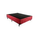 Ver imagem 4 de Guarda Roupa de Casal Marrom Off White Com Cabeceira Baú Interno + Base Cama Box de