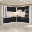 Ver imagem 1 de Armário de Cozinha Completa de Canto 549 cm Branco/Preto Lux Madesa 01