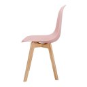 Ver imagem 4 de Kit 2 Cadeiras Eames Wood Rosa Polipropileno Sala Jantar Cozinha