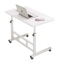 Ver imagem 2 de Mesa Notebook Altura Ajustavel Home Office Multifuncional com Rodinhas Escrivaninha Sala Sofa Branco