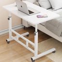 Ver imagem 1 de Mesa Notebook Altura Ajustavel Home Office Multifuncional com Rodinhas Escrivaninha Sala Sofa Branco