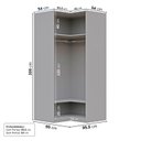 Ver imagem 3 de Guarda-Roupa de Canto Reto Planejado 95cm sem Portas com Cabideiros Jade CabeCasa MadeiraOriginals Cinza/Urbano
