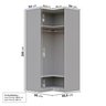 Guarda-roupa de Canto Reto Modular 95cm sem Portas com Cabideiros Jade CabeCasa MadeiraMadeira - 3