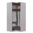Ver imagem 1 de Guarda-Roupa de Canto Reto Planejado 95cm sem Portas com Cabideiros Jade CabeCasa MadeiraOriginals Cinza/Urbano