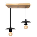 Ver imagem 1 de Luminária Pendente Bocal Simples Suporte Madeira Pinus – Soquete E-27 – Abf Luminárias:preto