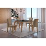 Conjunto Sala de Jantar Mesa Liz 120cm com Vidro Canto Reto e 4 Cadeiras Athenas Moderna - 1