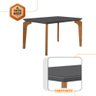 Conjunto Sala de Jantar Mesa Liz 120cm com Vidro Canto Reto e 4 Cadeiras Athenas Moderna - 4