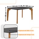Ver imagem 3 de Conjunto Sala de Jantar Mesa Liz 120cm com Vidro Canto Reto e 4 Cadeiras Athenas Moderna