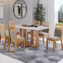 Ver imagem 1 de Mesa de Jantar Retangular Linz 1,60x80 com 6 Cadeiras Sicilia