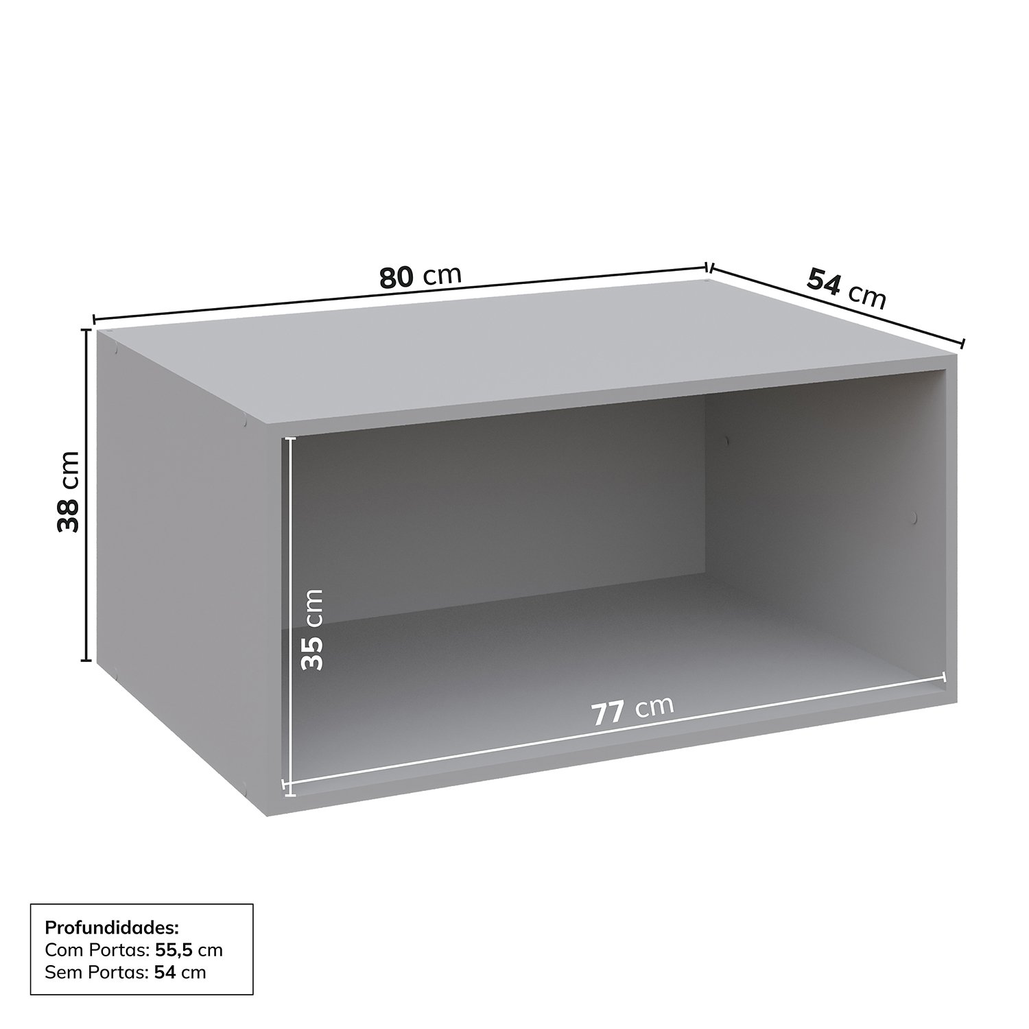 Ponte Modular 80cm com 2 Portas Jade Cabecasa Madeiramadeira - 2