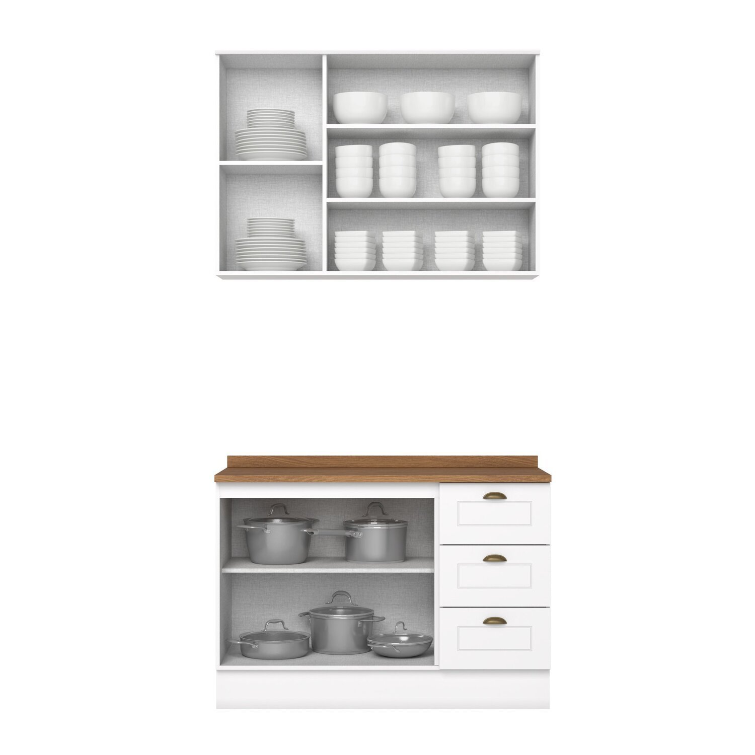 Cozinha Compacta 2 Peças 100% Mdf com Tampo Americana - 3