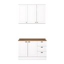 Ver imagem 2 de Cozinha Compacta 2 Peças 100% MDF com Balcão Pia e Tampo Branco HP/Nature Americana