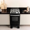 Fogão 4 Bocas Preto com Mesa Inox Atlas Agile Up Bivolt - 4
