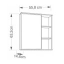 Ver imagem 3 de Espelheira para Banheiro 1 Porta e Prateleiras Amendoa - Mgm