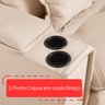 Sofa Retratil Reclinavel com Porta Copos 210cm Istambul Yescasa   - 9