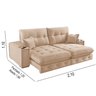 Sofa Retratil Reclinavel com Porta Copos 210cm Istambul Yescasa   - 3