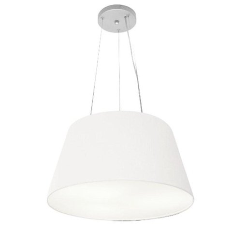 Lustre Pendente Cone Md-4001 Cúpula em Tecido 21/40x30cm Branco - Bivolt