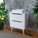 Ver imagem 7 de Gabinete para Banheiro 60 Cm 2 Gavetas com Cuba Robin Branco
