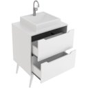 Ver imagem 2 de Gabinete para Banheiro 60 Cm 2 Gavetas com Cuba Robin Branco