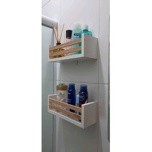 Kit 2 Prateleira para Banheiro 30 Cm Decorativa e Organizadora - Cedrinho
