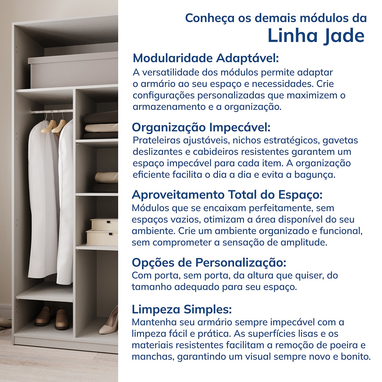 Ponte Canto Reto Modular 95cm 2 Portas Jade Cabecasa Madeiramadeira - 8