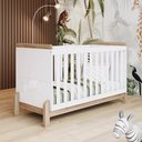 Ver imagem 1 de Berço Mini Cama 2 em 1 com Pés em MDF Branco/Jequitibá HP Ternura
