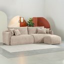 Ver imagem 1 de Conjunto Sofá 280cm e Puff Comfy CabeCasa MadeiraOriginals Bege Claro