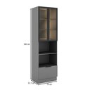 Ver imagem 4 de Paneleiro Lumina 2 Portas 1 Gaveta com Vidro Cinza - Telasul