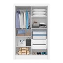 Ver imagem 3 de Guarda Roupa Solteiro com Espelho Nanda 2 Pts Branco - M. Arapongas Branco