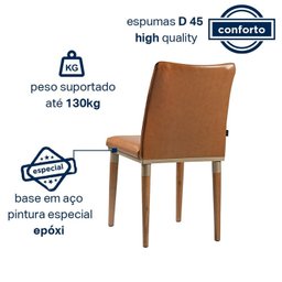 Kit 2 Cadeiras Couro Sintético e Pés em Madeira Maciça Isa - 6