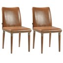 Ver imagem 2 de Kit 2 Cadeiras Couro Sintético e Pés em Madeira Maciça Isa