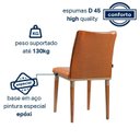 Ver imagem 6 de Kit 2 Cadeiras Couro Sintético e Pés em Madeira Maciça Isa Marrom/Champanhe