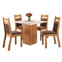 Ver imagem 2 de Mesa de Jantar Quadrada 90x90 com 4 Cadeiras Sicilia