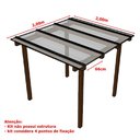 Ver imagem 2 de Cobertura Policarbonato Alveolar 2,00m x 2,00m - Cristal 6mm