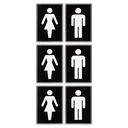 Ver imagem 1 de Combo 6 Placas De Sinalização Banheiro Masculino / Feminino 20x15 Acesso - A-467 F9e