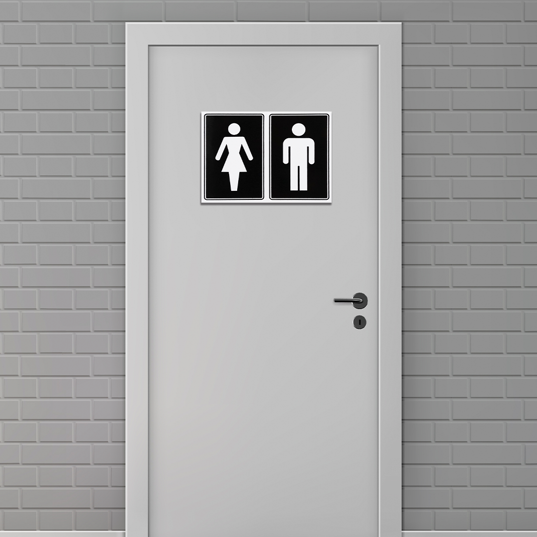 Combo 6 Placas De Sinalização Banheiro Masculino / Feminino 20x15 Acesso - A-467 F9e - 3