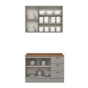 Ver imagem 6 de Cozinha Compacta 2 Peças 100% MDF com Balcão Pia e Tampo Cinza/Nature Americana