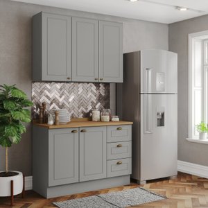 Cozinha Compacta 2 Peças 100% Mdf com Tampo Americana