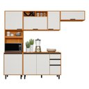 Ver imagem 1 de Cozinha Modulada Ravena 4 Peças 8 Portas com Paneleiro Duplo Poliman Móveis